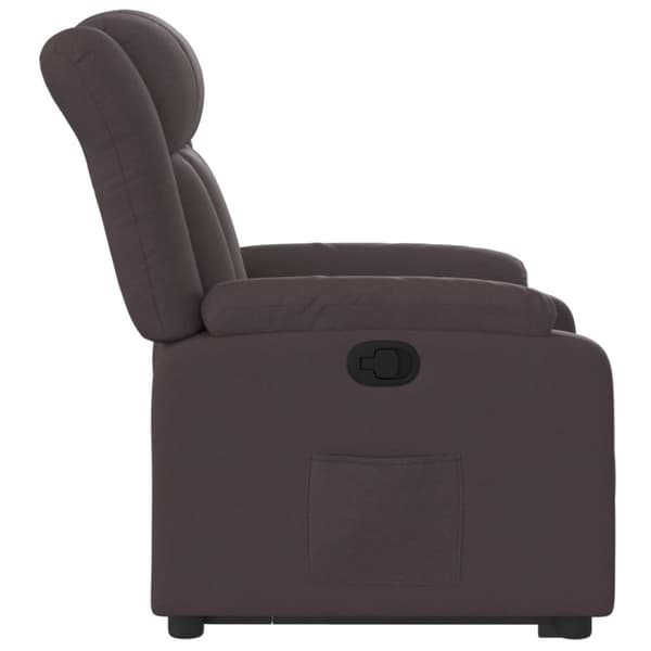 vidaXL Reclinerfåtölj med uppresningshjälp mörkbrun tyg