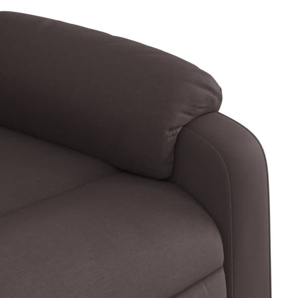 vidaXL Reclinerfåtölj med uppresningshjälp mörkbrun tyg