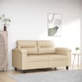 Miniatyrbillede 1 af 8: vidaXL 2-personers sofa 120 cm mikrofiberstof cremefarvet