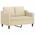 Miniatyrbillede 4 af 8: vidaXL 2-personers sofa med pyntepuder 120 cm stof cremefarvet