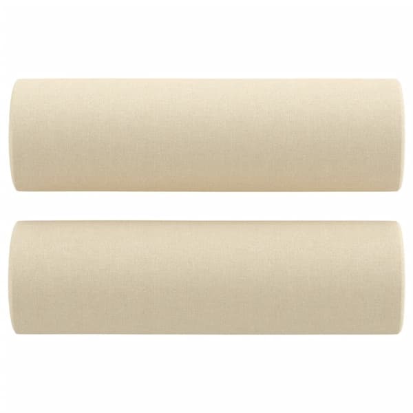vidaXL 2-personers sofa med pyntepuder 120 cm stof cremefarvet