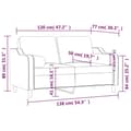 Miniatyrbillede 8 af 8: vidaXL 2-personers sofa med pyntepuder 120 cm stof cremefarvet