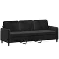 Miniatyrbillede 4 af 10: vidaXL sofasæt 3 dele med puder velour sort