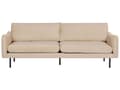Miniatyrbilde 4 av 11: Sofagruppe Beige Fløyel 3-seter sofa Lenestol Fotskammel Polstrede sete- og ryggputer Svarte ben Moderne Retro Stue Sittegruppe