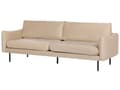 Miniatyrbilde 5 av 11: Sofagruppe Beige Fløyel 3-seter sofa Lenestol Fotskammel Polstrede sete- og ryggputer Svarte ben Moderne Retro Stue Sittegruppe