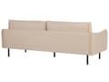 Miniatyrbilde 6 av 11: Sofagruppe Beige Fløyel 3-seter sofa Lenestol Fotskammel Polstrede sete- og ryggputer Svarte ben Moderne Retro Stue Sittegruppe