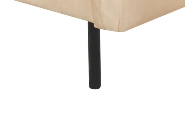 Kulmasohva beige neljälle samettiverhoilu alumiinijalat pehmusteet moderni retro