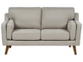 Miniatyrbild 1 av 11: Soffa 3-sits Beige Tyg Ben i Ekträ Klassiskt Vardagsrum Mid-century Retro-stil Vardagsrum