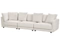 Miniatyrbild 4 av 11: Soffa 3-sitsig Off-White Polyestertyg Klädsel Soffa Fotpall Extra Kuddar Vardagsrum