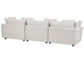 Miniatyrbild 5 av 11: Soffa 3-sitsig Off-White Polyestertyg Klädsel Soffa Fotpall Extra Kuddar Vardagsrum