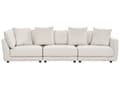 Miniatyrbild 1 av 11: Soffa 3-sitsig Off-White Polyestertyg Klädsel Soffa Fotpall Extra Kuddar Vardagsrum
