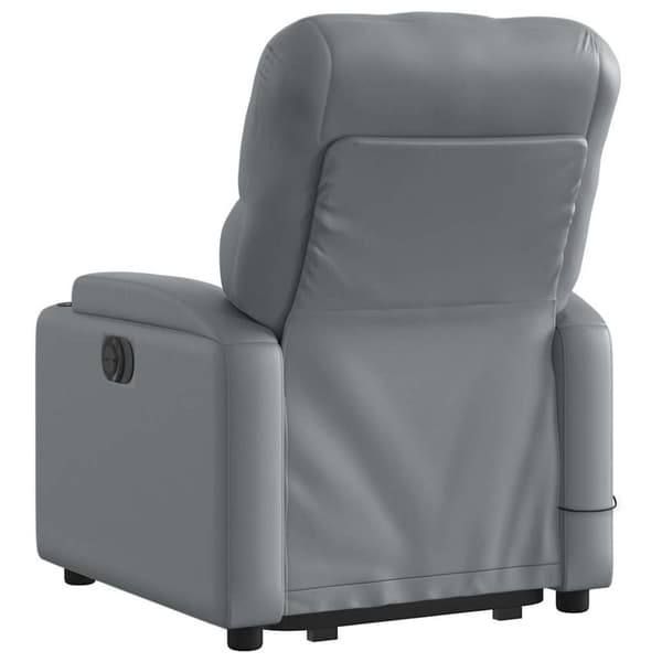 vidaXL Massagefåtölj med uppresningshjälp Grå konstläder