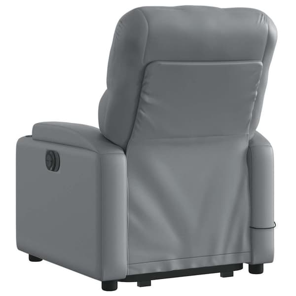 vidaXL Massagefåtölj med uppresningshjälp grå konstläder