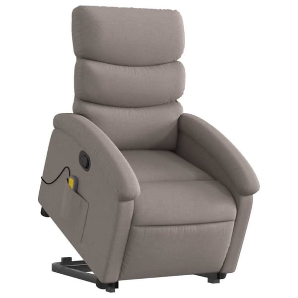 vidaXL Massagefåtölj med uppresningshjälp taupe tyg