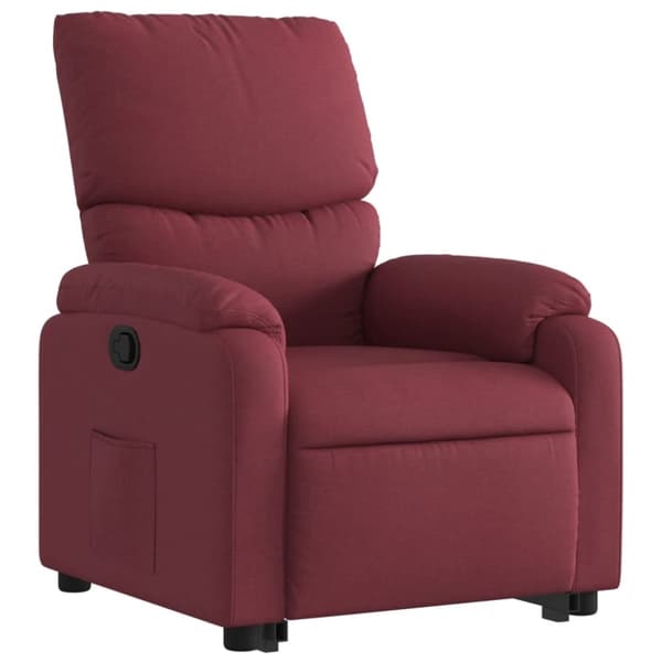vidaXL Reclinerfåtölj med uppresningshjälp vinröd tyg