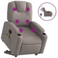 Miniatyrbild 2 av 8: vidaXL Elektrisk massagefåtölj med uppresningshjälp taupe tyg