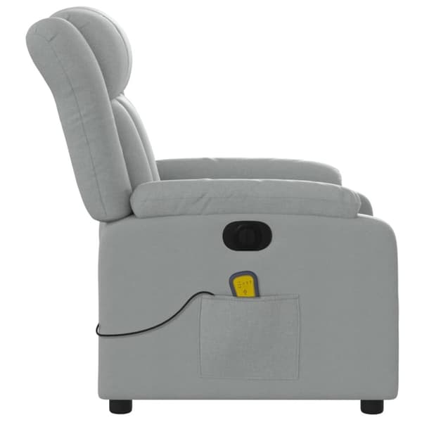 vidaXL Elektrisk massagefåtölj ljusgrå tyg