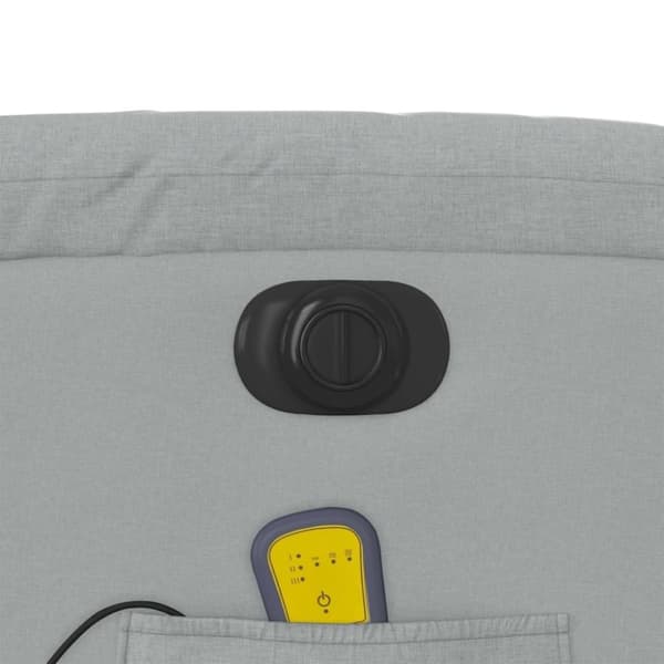vidaXL Elektrisk massagefåtölj ljusgrå tyg