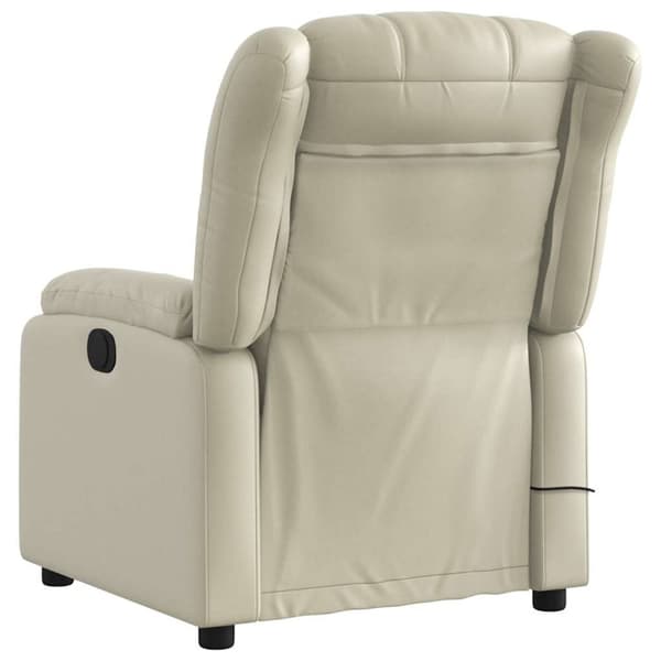 vidaXL Massagefåtölj gräddvit konstläder