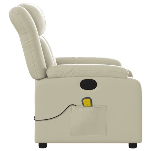 vidaXL Massagefåtölj gräddvit konstläder