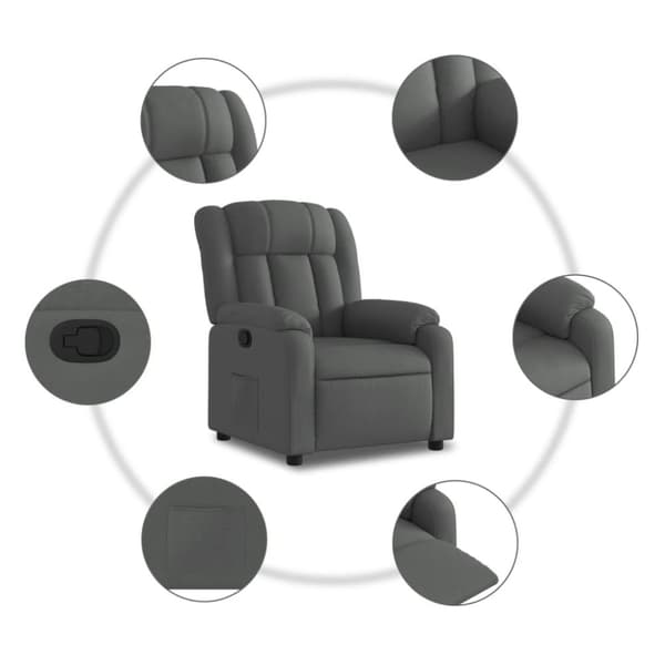 vidaXL Reclinerfåtölj mörkgrå tyg