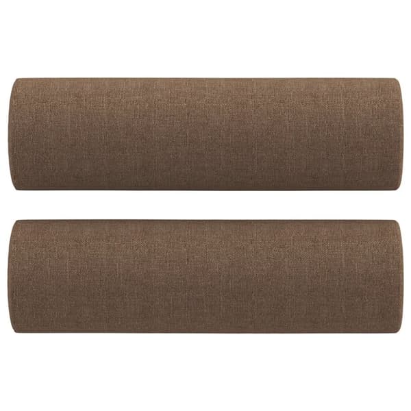 vidaXL 2-sits soffa med prydnadskuddar brun 140 cm tyg