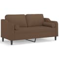 Miniatyrbild 2 av 8: vidaXL 2-sits soffa med prydnadskuddar brun 140 cm tyg