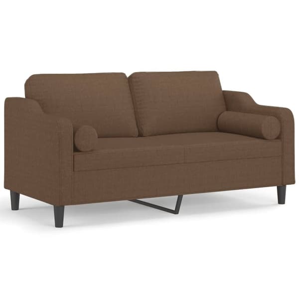 vidaXL 2-sits soffa med prydnadskuddar brun 140 cm tyg