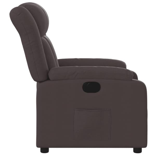 vidaXL Elektrisk reclinerfåtölj mörkbrun tyg
