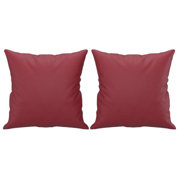 vidaXL 2-personers sofa med pyntepuder 140 cm kunstlæder vinrød