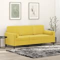 Miniatyrbillede 1 af 8: vidaXL 3-personers sofa med pyntepuder 180 cm velour gul