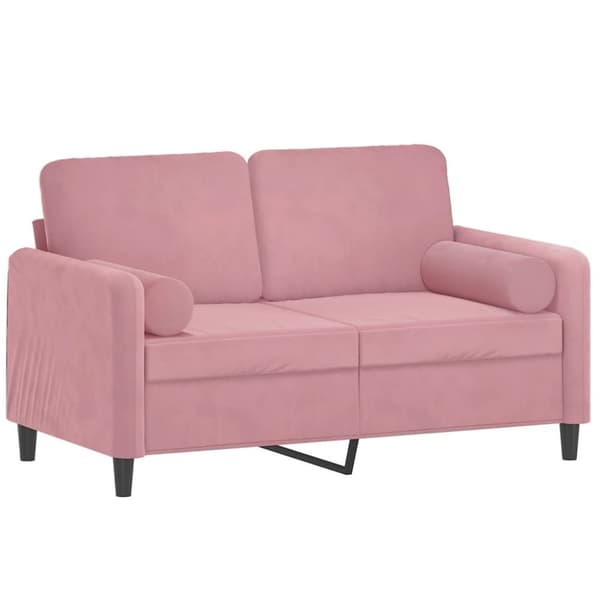 vidaXL 2-personers sofa med pyntepuder 120 cm velour pink