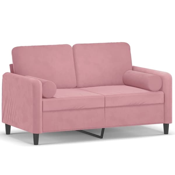vidaXL 2-personers sofa med pyntepuder 120 cm velour pink