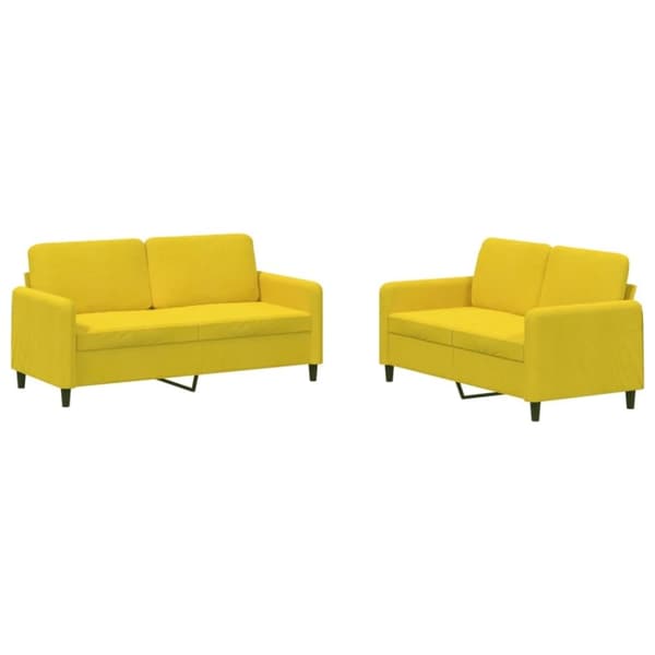 vidaXL sofasæt 2 dele velour gul