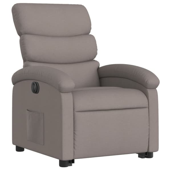vidaXL Elektrisk reclinerfåtölj med uppresningshjälp taupe tyg