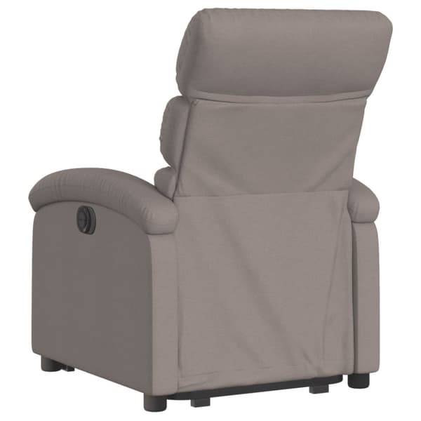 vidaXL Elektrisk reclinerfåtölj med uppresningshjälp taupe tyg