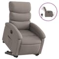 Miniatyrbild 2 av 11: vidaXL Elektrisk reclinerfåtölj med uppresningshjälp taupe tyg