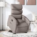 Miniatyrbild 1 av 11: vidaXL Elektrisk reclinerfåtölj med uppresningshjälp taupe tyg