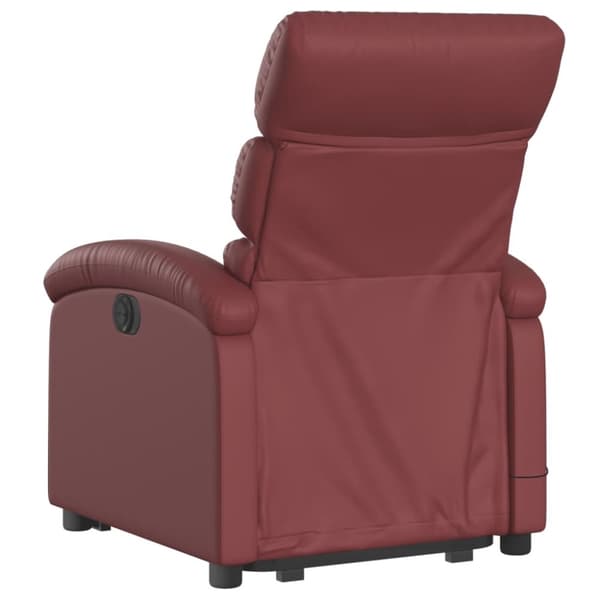 vidaXL Massagefåtölj med uppresningshjälp vinröd konstläder