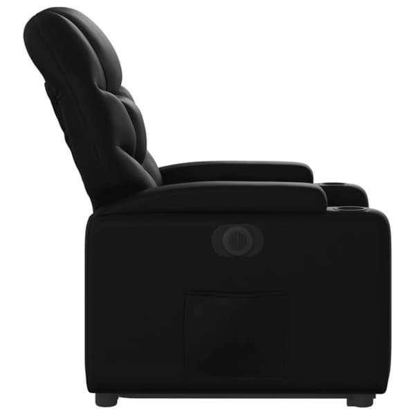 vidaXL Reclinerfåtölj med uppresningshjälp svart konstläder