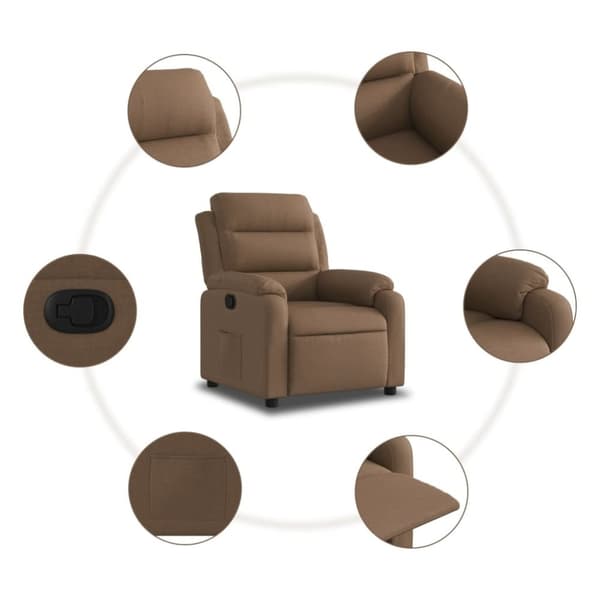 vidaXL Reclinerfåtölj brun tyg