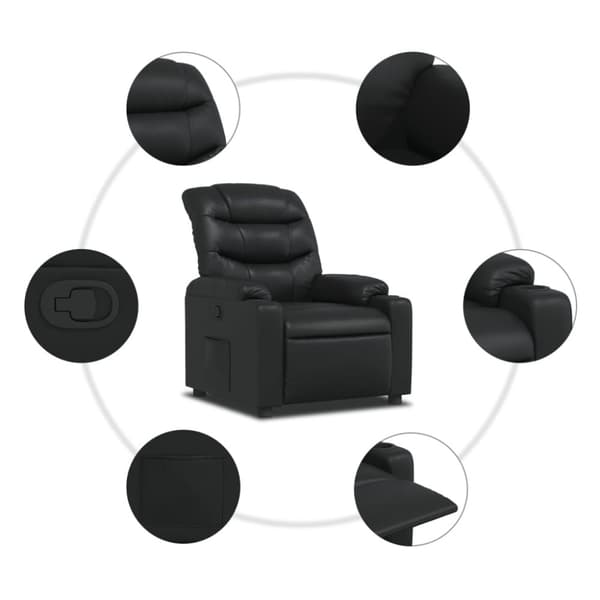 vidaXL Reclinerfåtölj svart konstläder