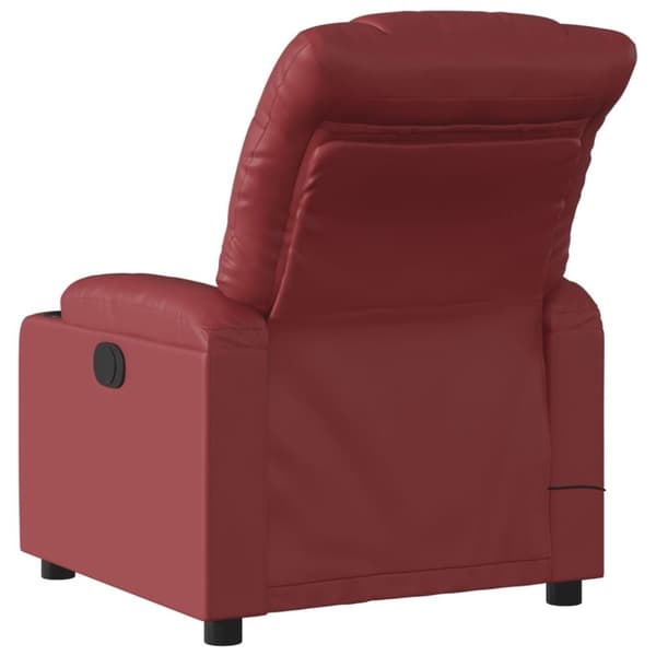 vidaXL Massagefåtölj vinröd konstläder