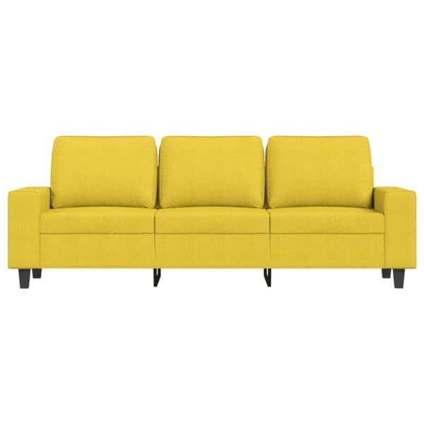 vidaXL 3-sitssoffa med fotpall Ljusgul 180 cm tyg