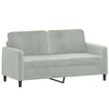 Miniatyrbillede 4 af 8: vidaXL sofasæt 2 dele med puder velour lysegrå