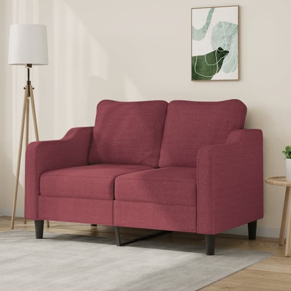 vidaXL 2-personers sofa 120 cm stof vinrød
