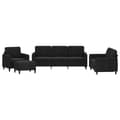 Miniatyrbillede 1 af 10: vidaXL sofasæt 4 dele velour sort