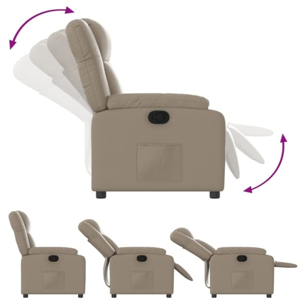vidaXL Reclinerfåtölj cappuccino konstläder