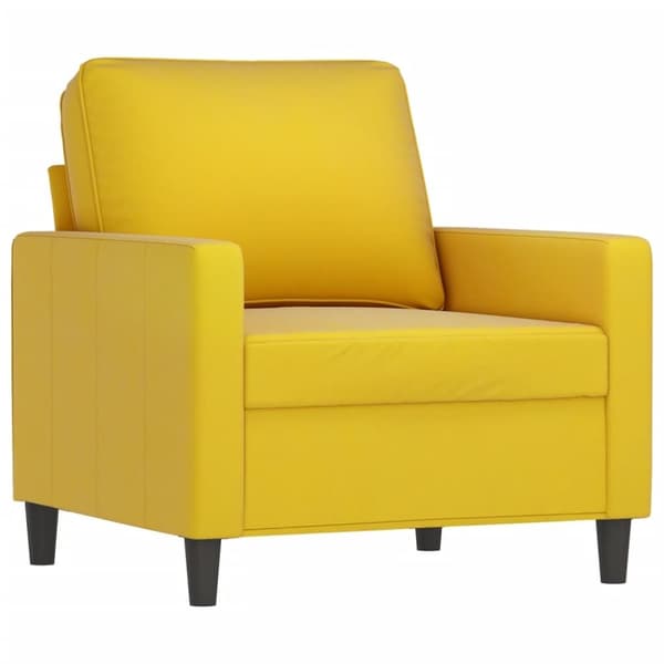 vidaXL Fåtölj med fotpall gul 60 cm sammet