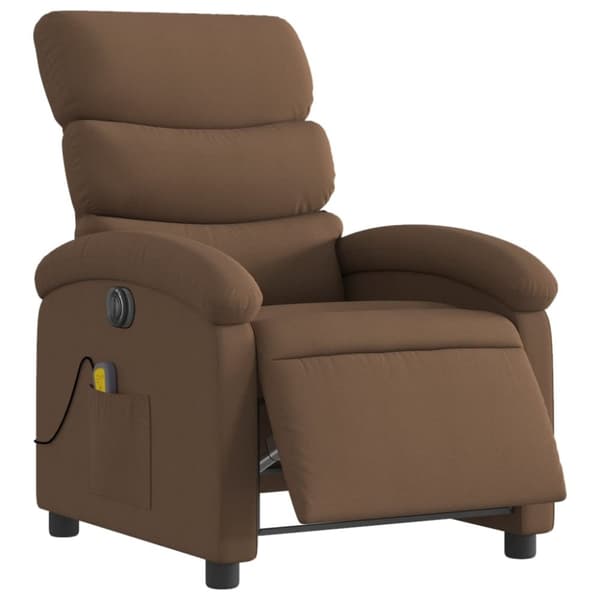 vidaXL eldrevet massagestol stof brun